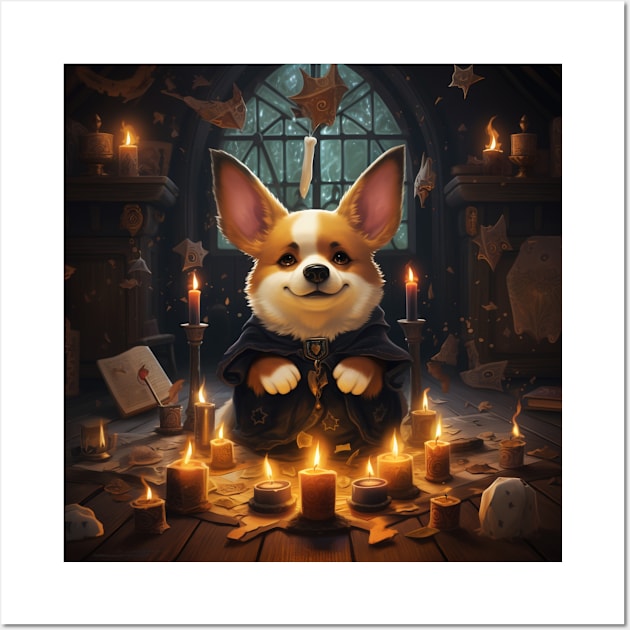 Spooky Corgi Magic Wall Art by AtomicChonk